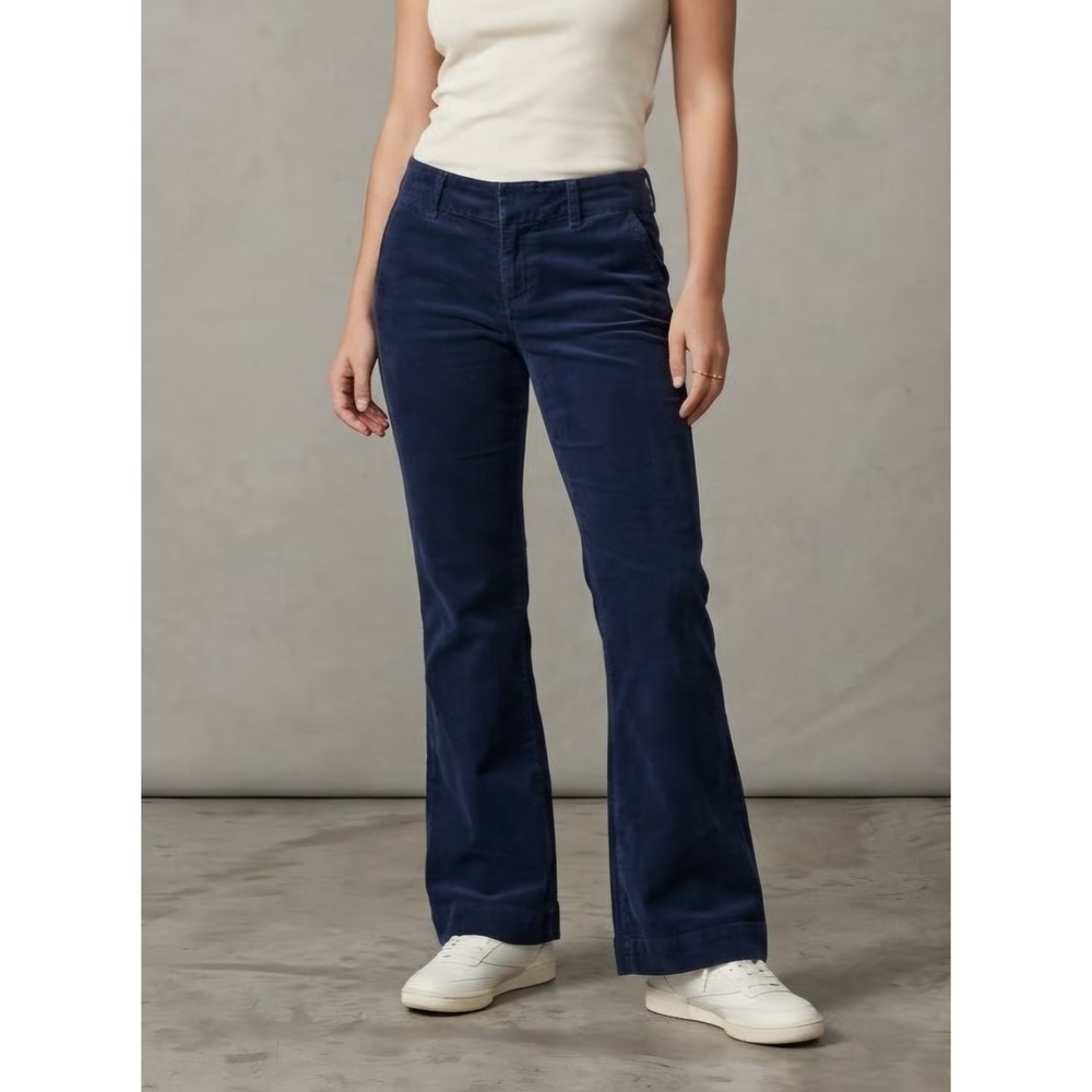 Gap Corduroy Low Rise Bootcut Navy Blue Stretch Pants 6
